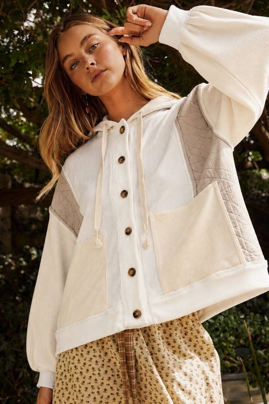 Mixed Fabric Jacket