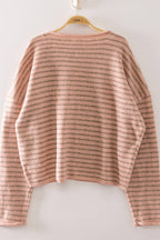Button Down Stripe Sweater