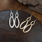 Molten Loop – Hammered Oval Link Drop Earrings