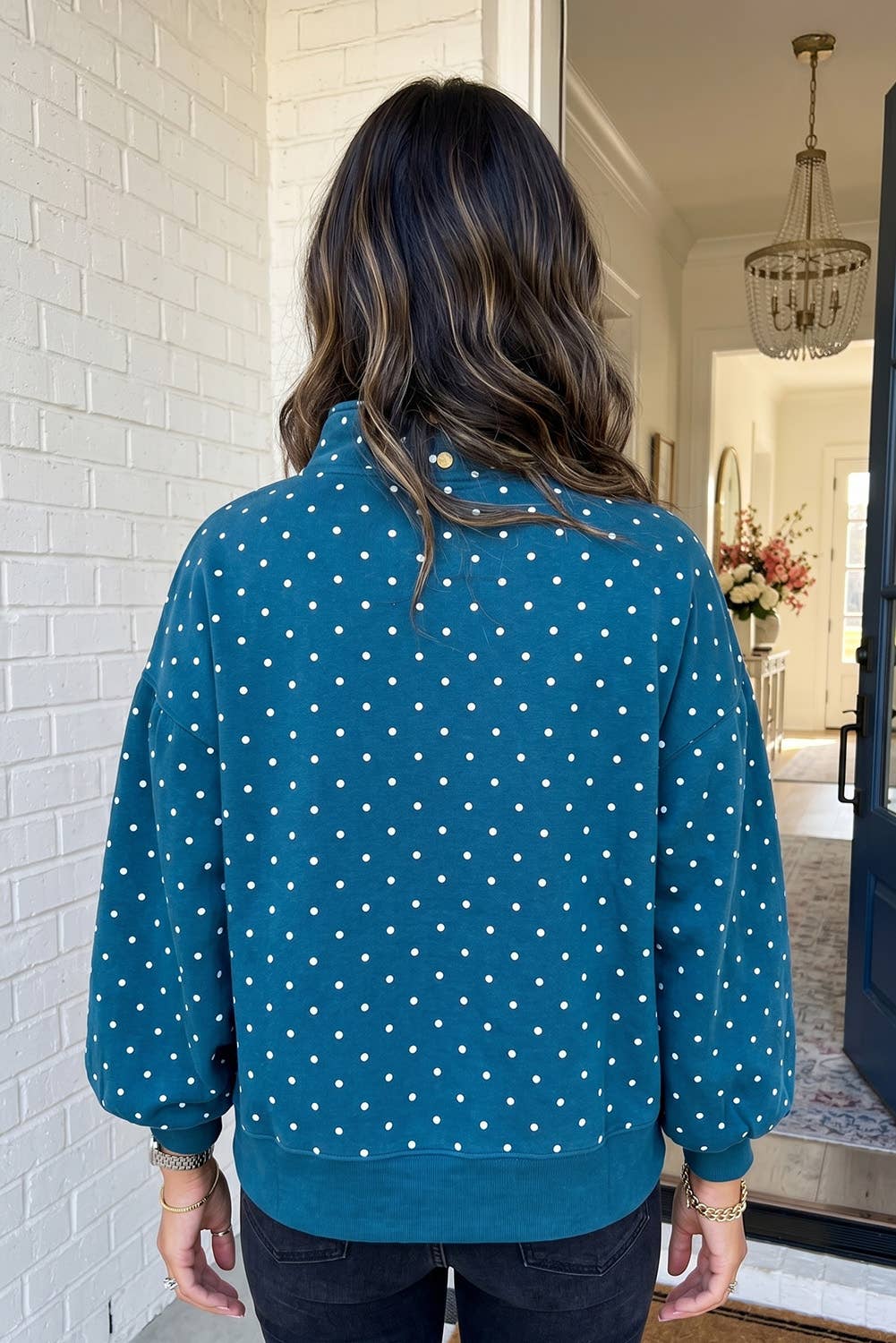 Polka Dot Pullover Sweatshirt (S-XL)