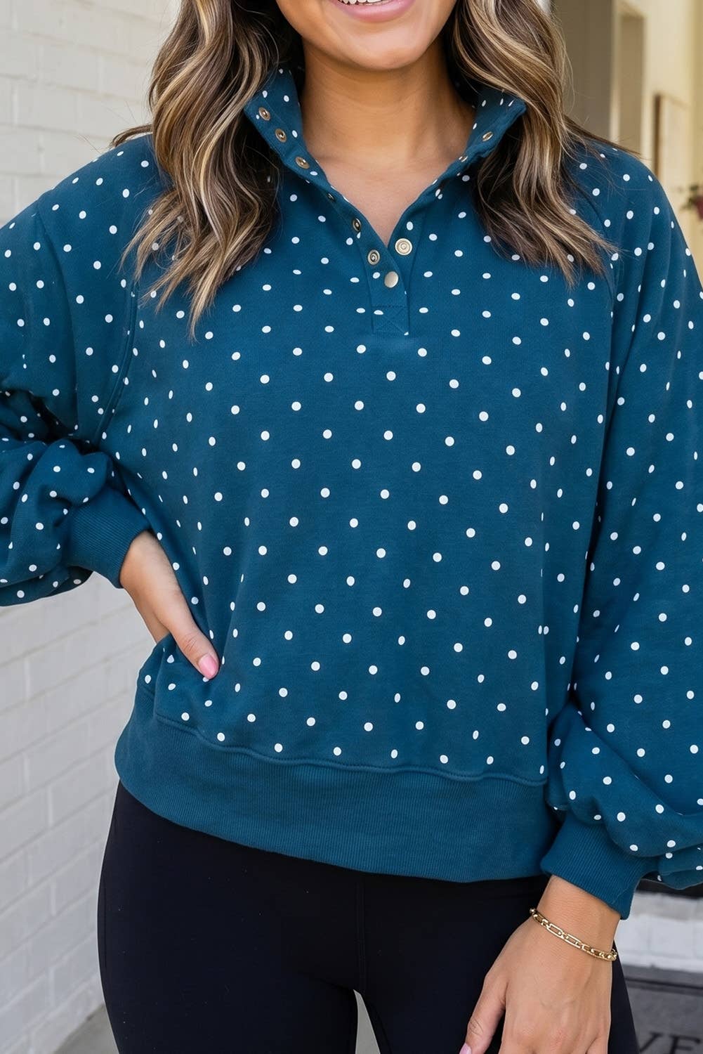 Polka Dot Pullover Sweatshirt (S-XL)